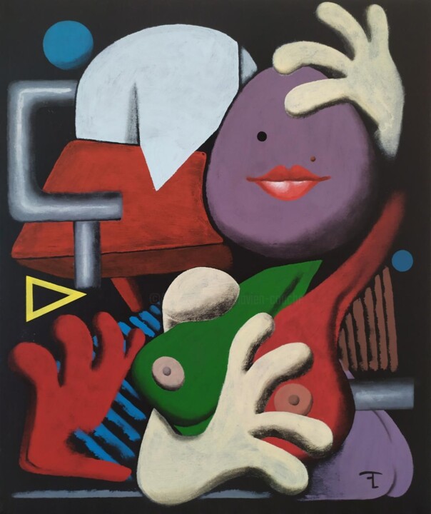 La table et l'inconnue 绘画, 24x19.7 in