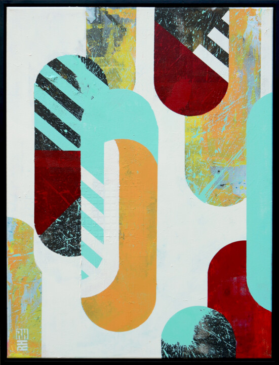 Painting titled "ICON #2" by Ronald Hunter, Original Artwork, Acrylic Mounted on Wood Stretcher frame