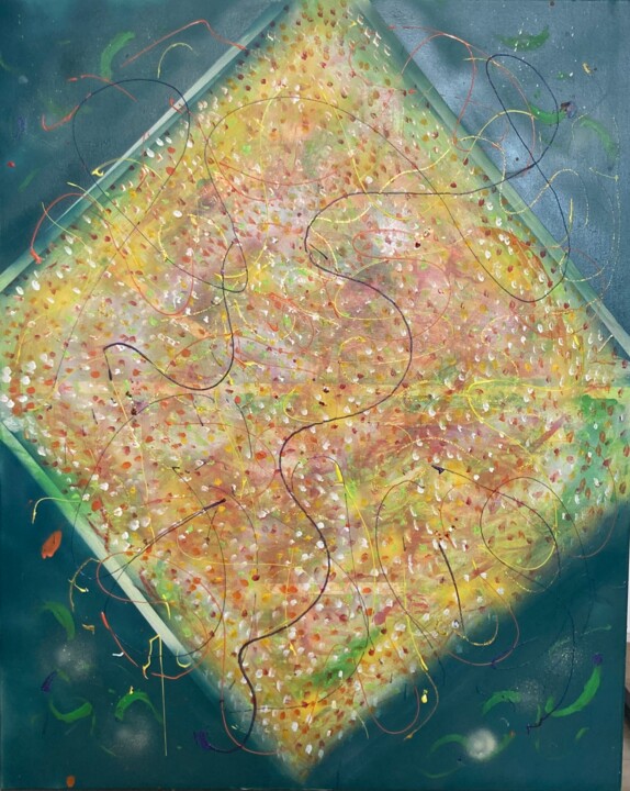 Peinture intitulée "FLOW IV" par Sandy Madar, Œuvre d'art originale, Bombe aérosol