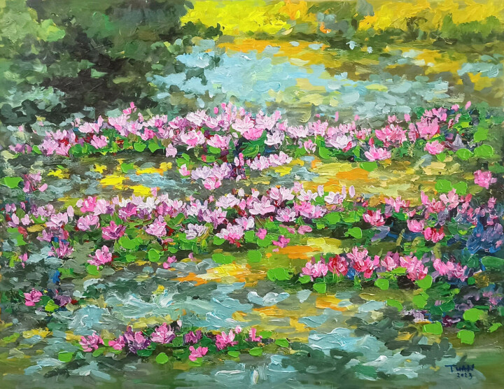 Water lily, Flower of purity 12 绘画, 35.4x47.2 in
