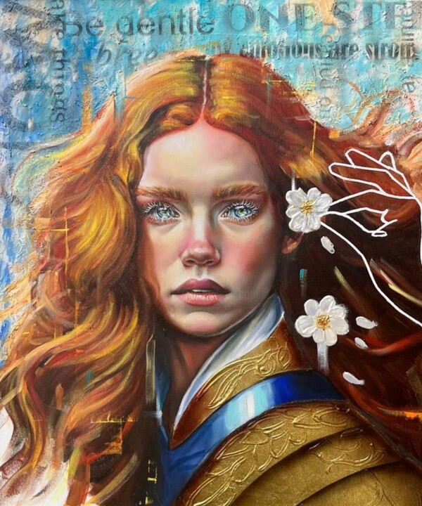 Painting titled "Try a little tender…" by Simona Zecca, Original Artwork, Oil Mounted on Wood Stretcher frame