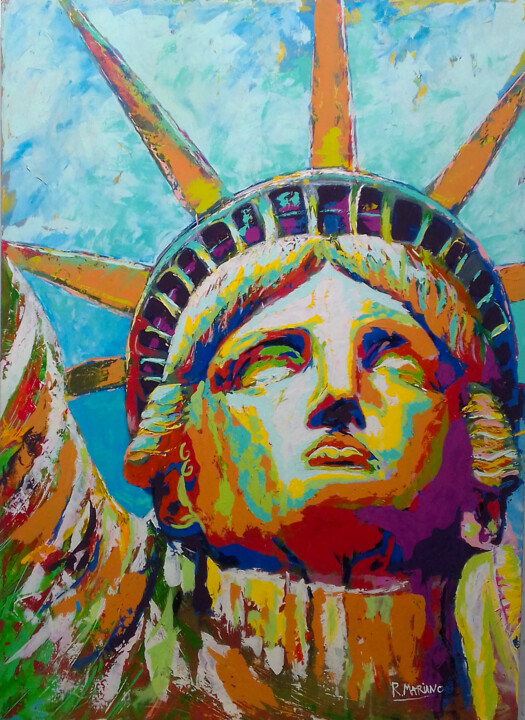 Painting Acrylic statue of Liberty 绘画, 44.1x32.3 in