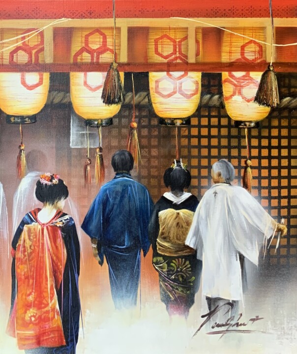 Japon sacré Pittura, 21,7x18,1 in
