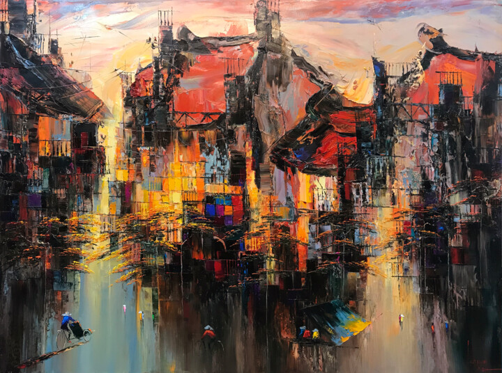 Sun flap evening 绘画, 38.2x51.2 in