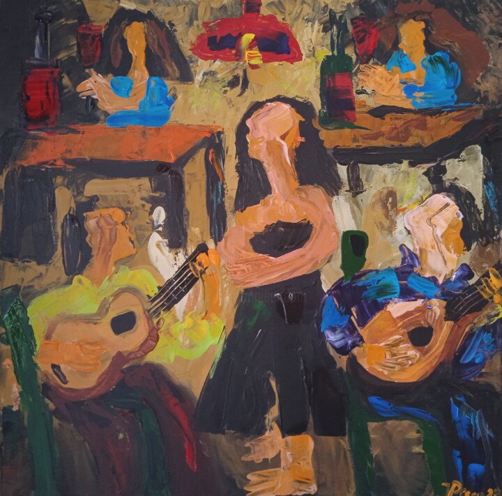 Fado in Lisbon III 绘画, 19.7x19.7 in