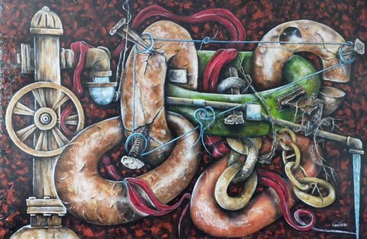 Série A N5 Tourbillon d'un parcourt de vie Painting, 38.6x58.5 in