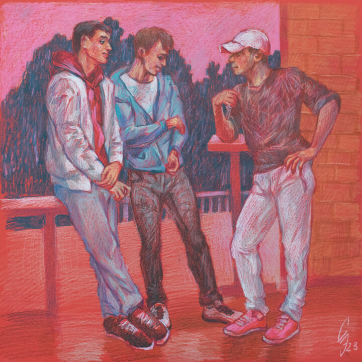 Meeting of friends Disegno, 11,8x11,8 in