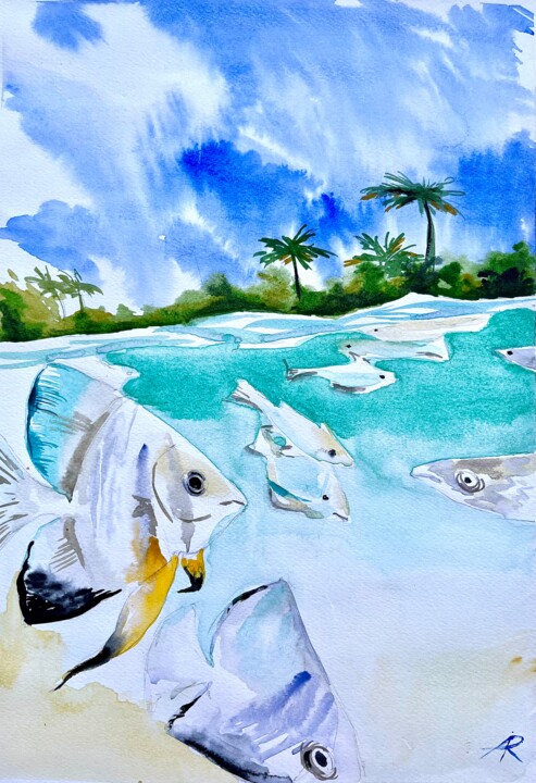 Tropical living 🐠 绘画, 15.8x11 in