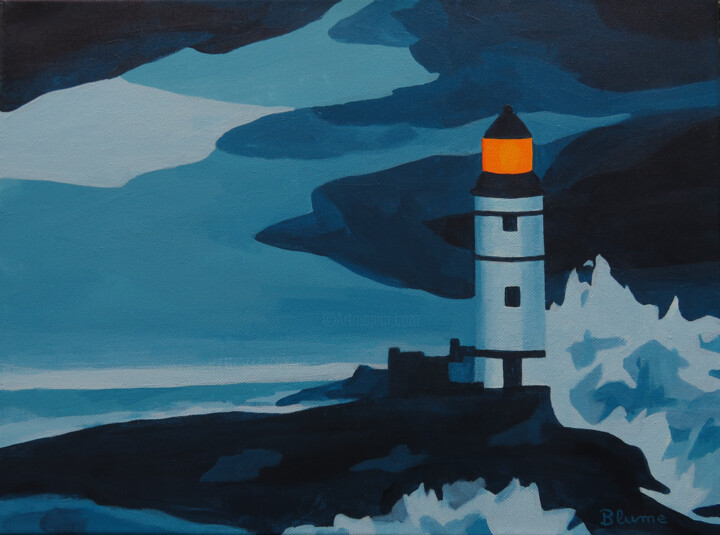 Shine On Through the Night 绘画, 7.9x11.8 in