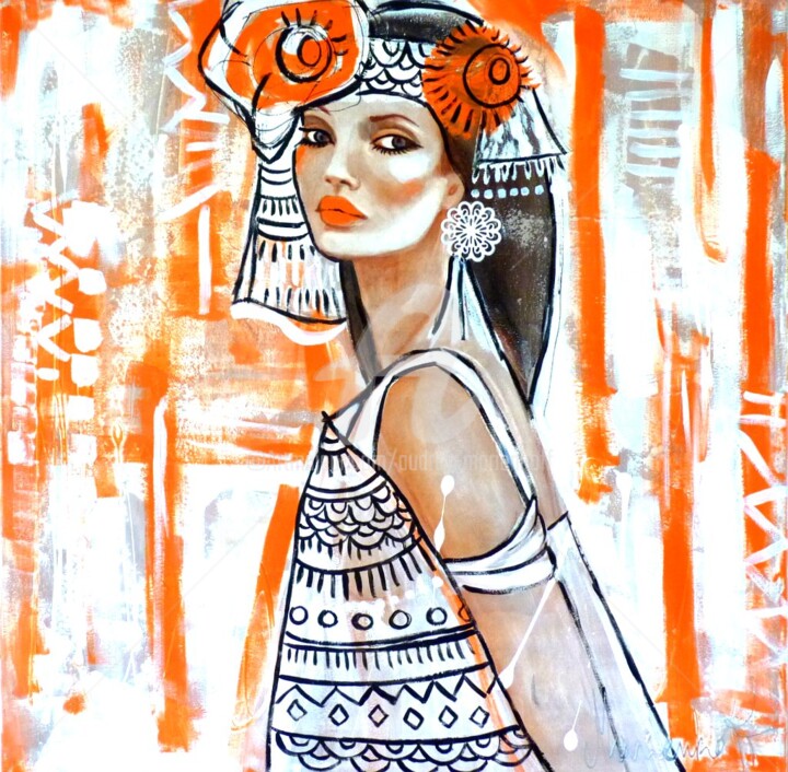 Femme aux dentelles 绘画, 31.5x31.5 in