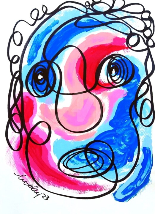Abstract Faces Series. 5 绘画, 13.8x9.8 in