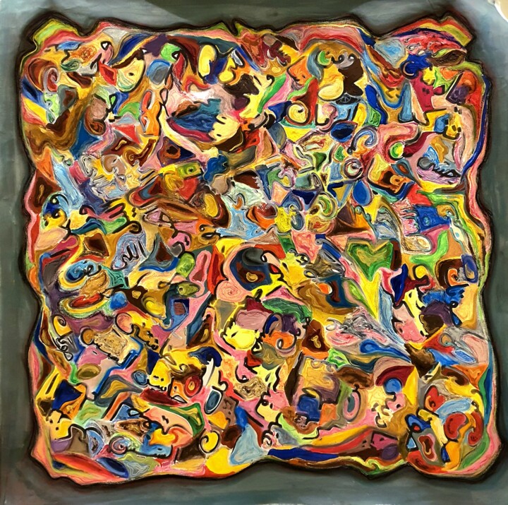 Painting titled "My inside" by Omar Yousef Alrashed, Original Artwork, Acrylic