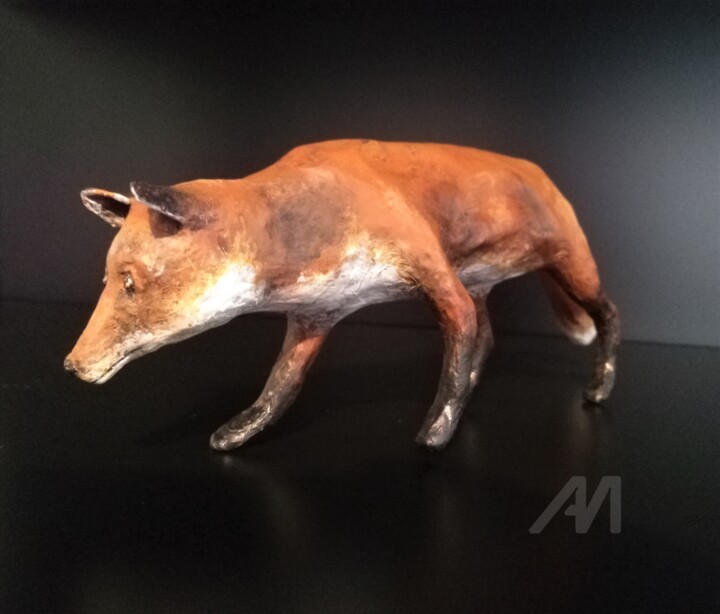 Le Renard à l'Affût 雕塑, 3.2x8.7 in