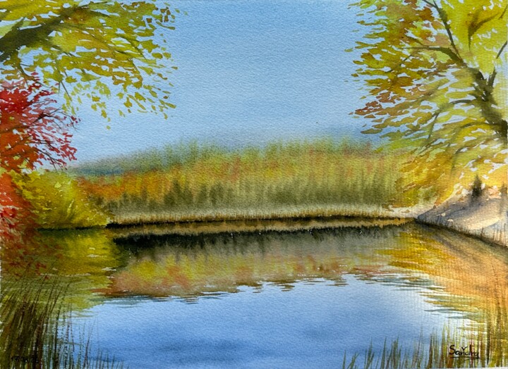 제목이 "Breath of autumn on…"인 미술작품 Oleksandra Padushyna로, 원작, 수채화