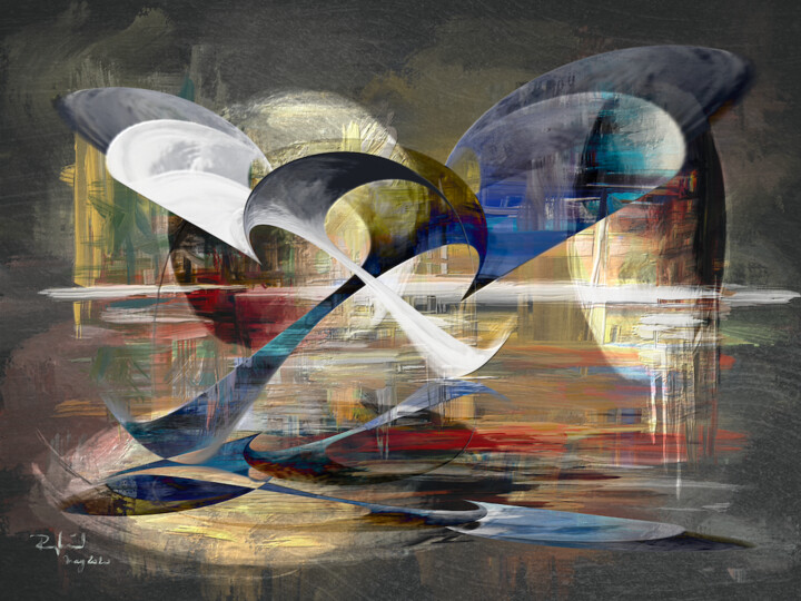 「Germinal」というタイトルの絵画 Raphael S.によって, オリジナルのアートワーク, アクリル ウッドストレッチャーフレームにマウント