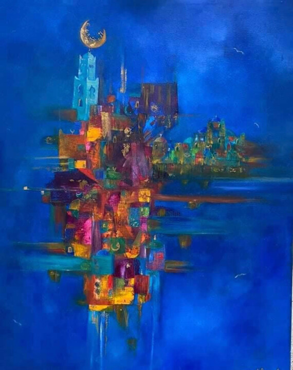 Nuit Bleue 绘画, 31.5x23.6 in