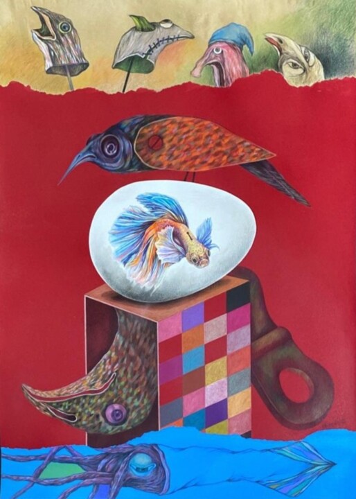 Dialogue 绘画, 27.5x19.8 in