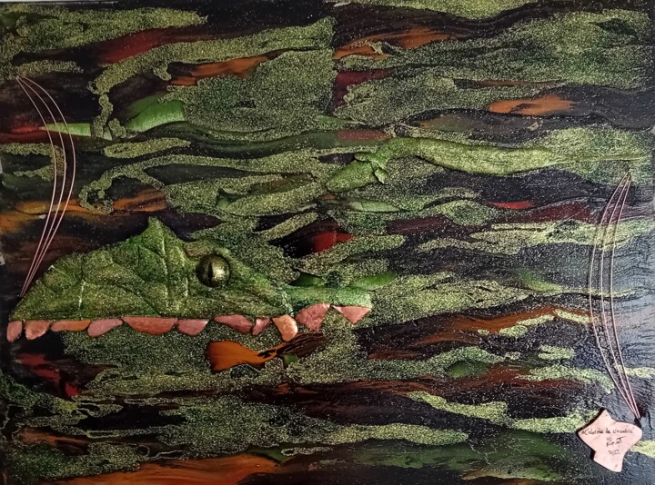 " L'alarme de crocodile " 绘画, 23.6x31.5 in