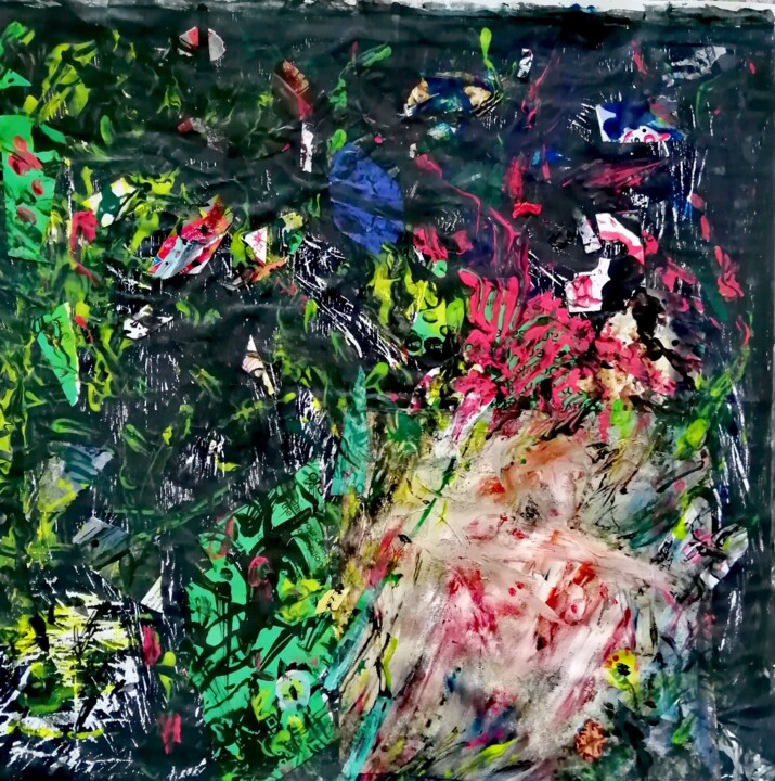 WOMAN IN A FOREST 绘画, 20.5x20.1 in