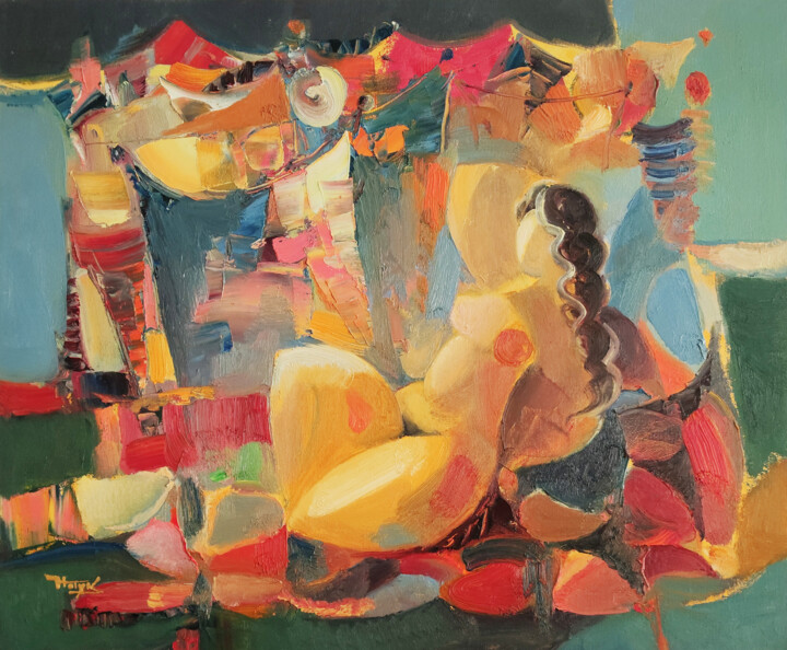In front of the mirror 绘画, 19.7x23.6 in