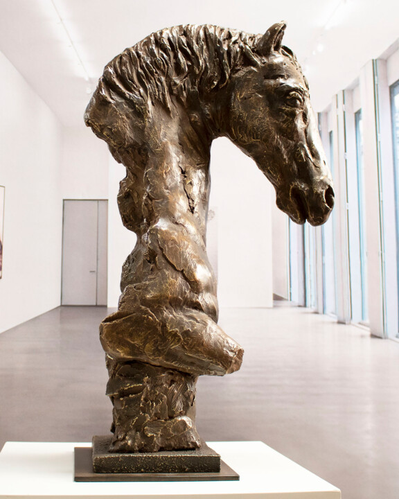 Impressionist horsehead 雕塑, 20.9x8.3 in