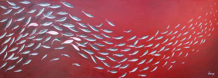 Le rouge 绘画, 19.7x59.1 in