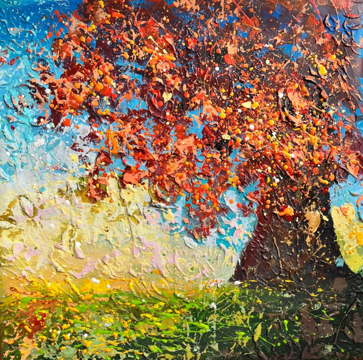 3d Landscape Painting Autumn Painting Tree Painting Modern P Painting, 19.7x19.7 in