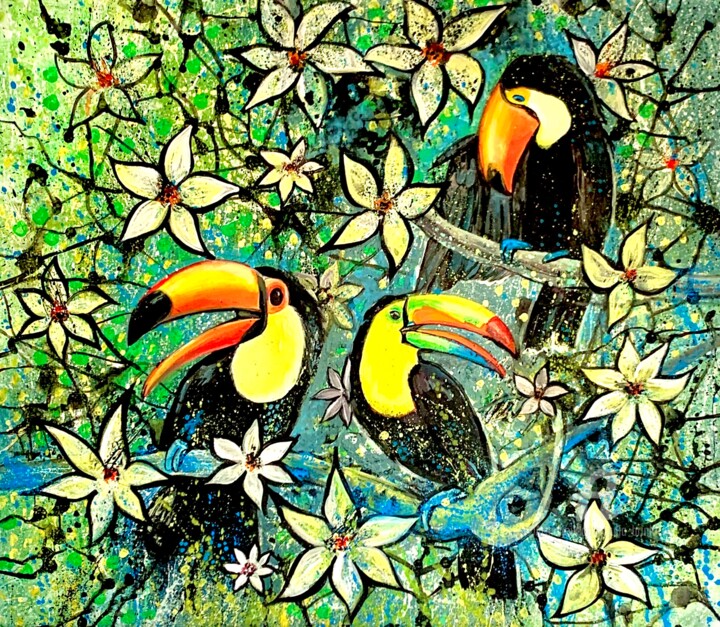 Paradies birds painting 绘画