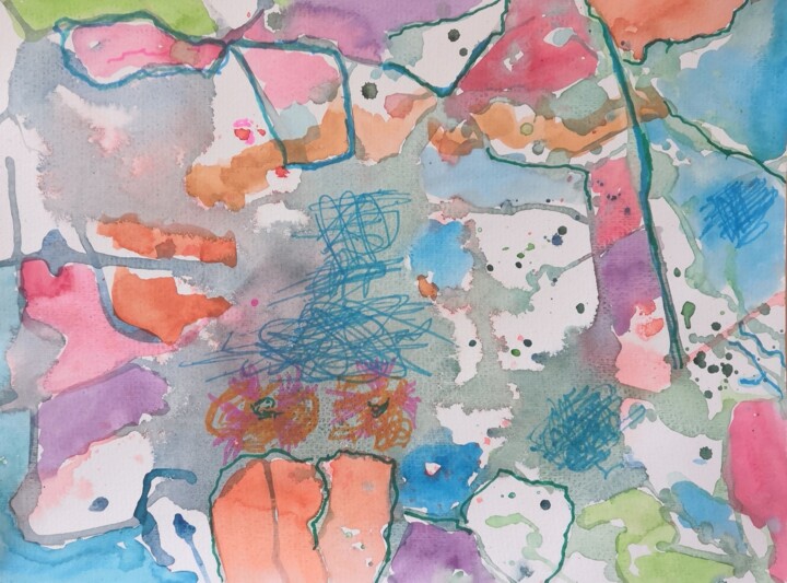 Peinture intitulée "A l'abri des glacie…" par Frédérique Girin, Œuvre d'art originale, Aquarelle Monté sur Plexiglas