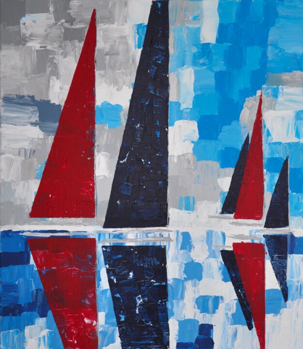 Les grandes voiles 2 绘画, 25.6x21.3 in