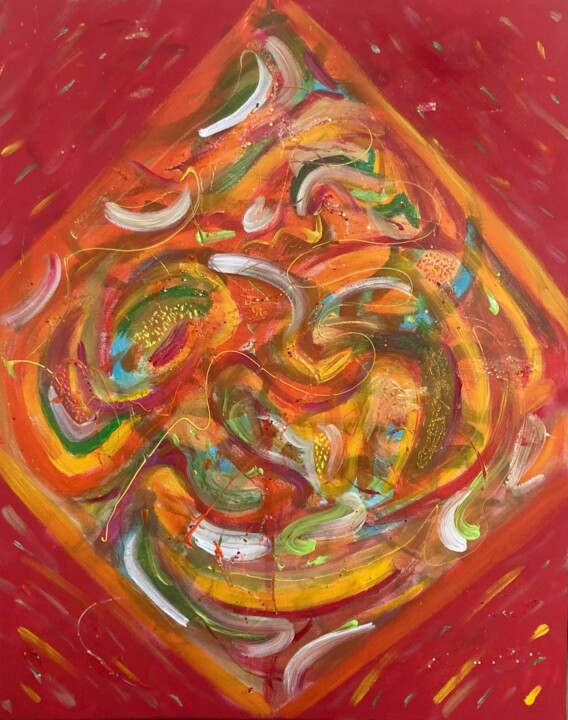 Peinture intitulée "FLOW V" par Sandy Madar, Œuvre d'art originale, Acrylique
