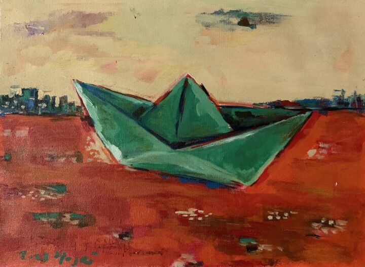 Floating 绘画, 13.8x16.5 in