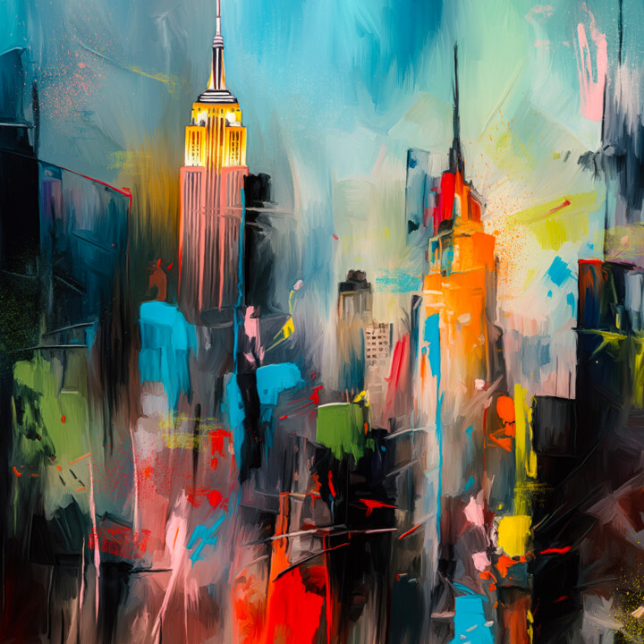 New York Colors 绘画, 55.1x55.1 in