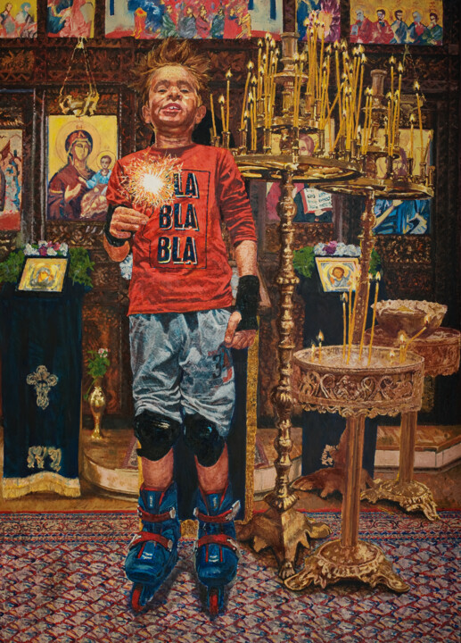 Quiet Riots 2 绘画, 76.8x55.1 in