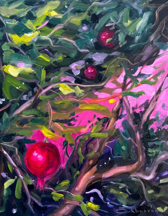 Pomegranate Tree Pittura, 14x11 in