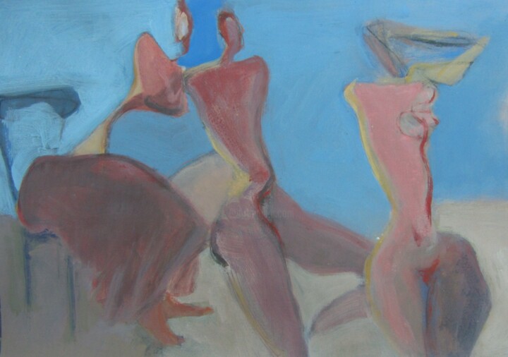 Painting titled "Plage- 4" by Yakzan Atassi, Original Artwork, Acrylic