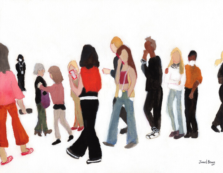 Museum Goers 绘画, 11x14 in