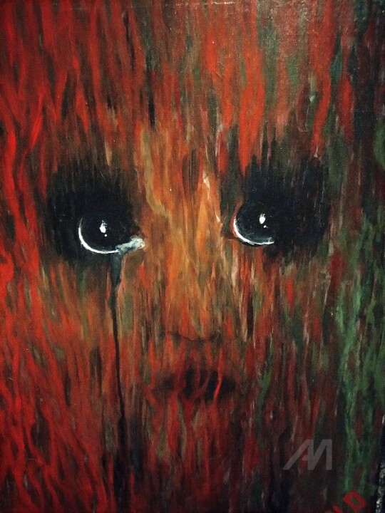 The earth is burning 绘画, 19.7x15.8 in
