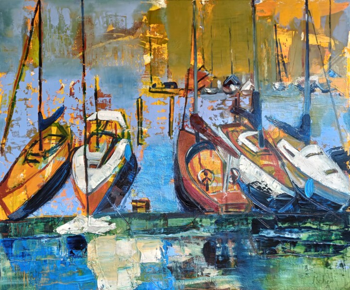 Yachtclub Bregenz Hafen Painting, 39.4x47.2 in
