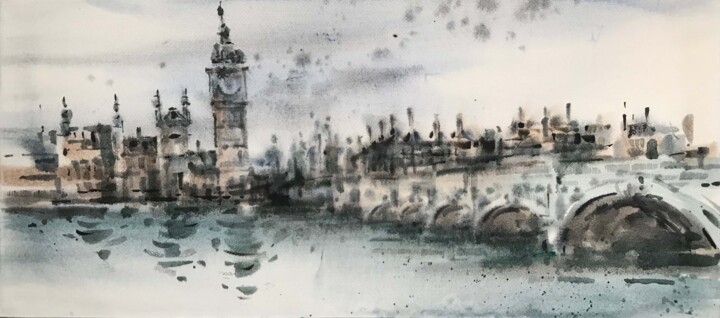 London cityscape Malarstwo, 9,8x21,7 in