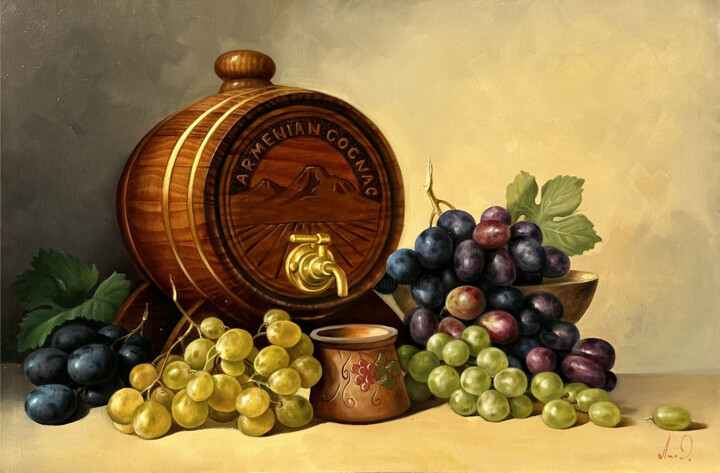 Still life with Armenian Brandy 绘画, 15.8x23.6 in