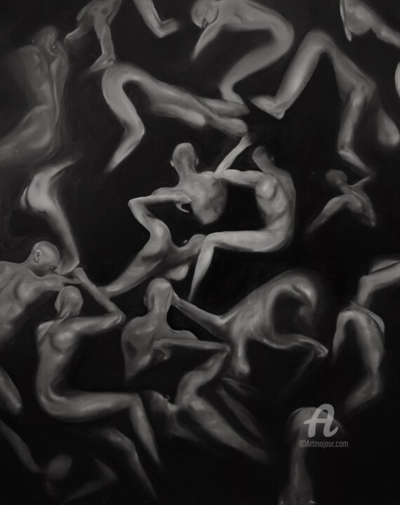 Humains 绘画, 43.3x31.5 in