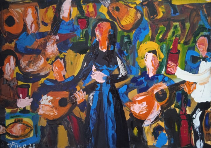 O Fado e o touro 绘画, 19.7x27.6 in