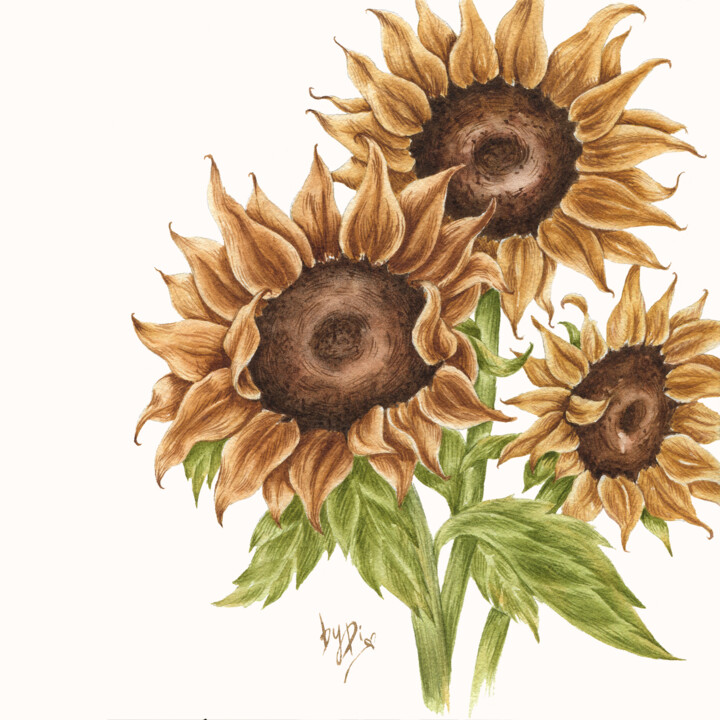 Peinture intitulée "Marathon "Wildflowe…" par Diana Rode, Œuvre d'art originale, Aquarelle
