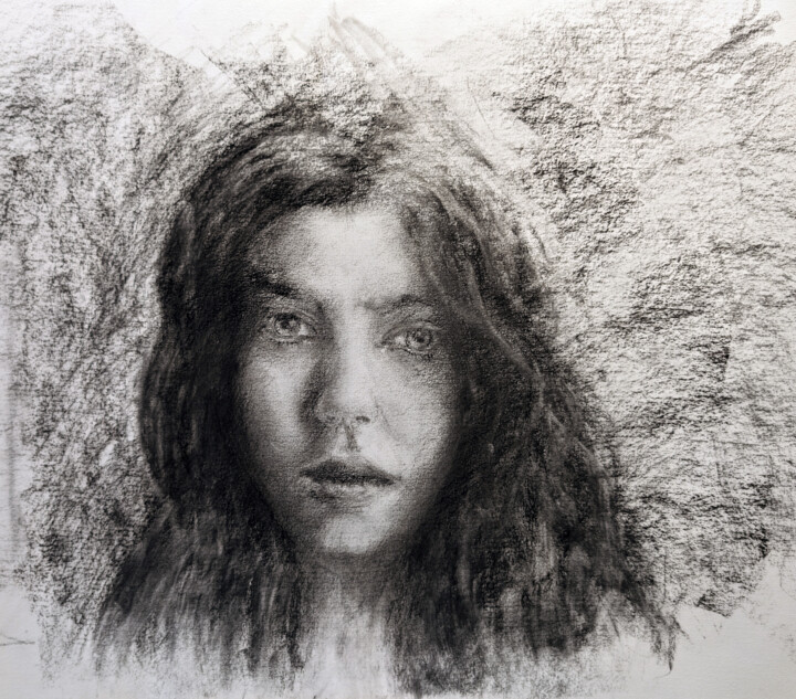 Jeune fille 图画, 15.8x13 in