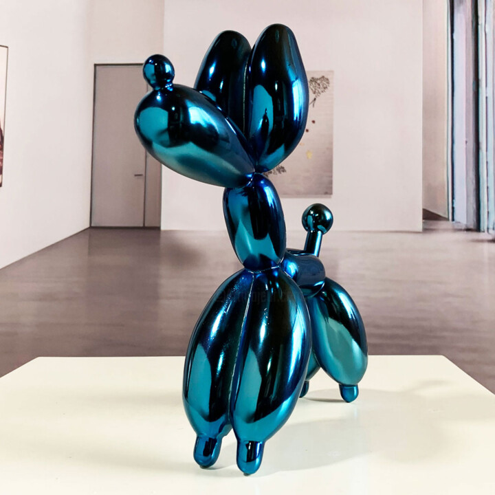 Blue Dog Balloon 12 雕塑, 4.9x1.2 in