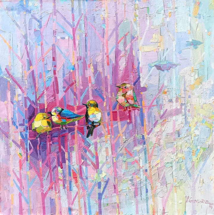 La foresta rosa 绘画, 39.4x39.4 in