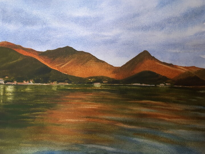 Painting titled "Earth color" by Ekaterina Dushakova, Original Artwork, Watercolor