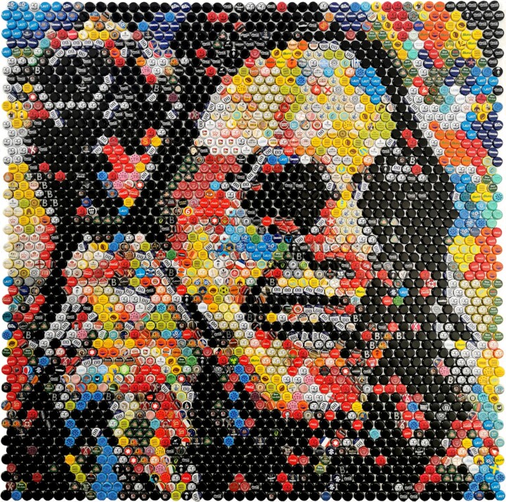 Ozzy Osbourne 拼贴, 55.1x55.1 in
