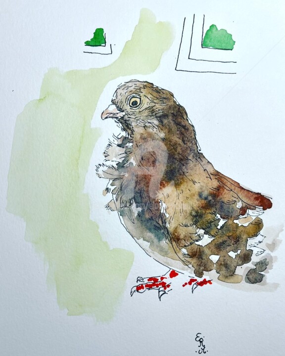 Cooper and Lady, 1 (Original)(Boston, MA, USA) 绘画, 10x7 in